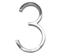 Numeri civici digitali con lettere dell'alfabeto, 12 cm, #0-9, numeri in argento, targhe in lega di zinco moderne 3D da 5 pollici, for porte casa, 1 pezzo(Satin Nickel 3)