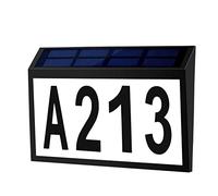Numeri civici e indirizzi, luce solare a LED, set di targhette per indirizzi, per parete, porta, garage, recinzione, fattoria, cortile