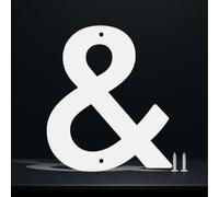 Numeri civici e lettere in metallo bianco, 10,2 cm, cartello moderno minimalista per indirizzi esterni, con kit per chiodi, impermeabile e antiruggine, per strade, case, hotel (e )