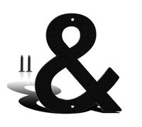 Numeri civici e lettere in metallo nero, 10,2 cm, moderno, minimalista, per esterni, con kit per chiodi, impermeabile e antiruggine, per strade, case, hotel (e )