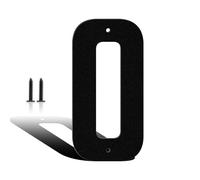 Numeri civici e lettere in metallo nero, 10 cm, cartello moderno minimalista per indirizzi esterni, con kit per chiodi, impermeabile e antiruggine, per strade, case, hotel (0)