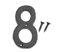 Numeri civici e porte da 0 a 9 in ghisa, 7,6 cm, con finitura anticata, stile rustico, da avvitare per porte e cancelli (numero 8)