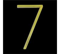 Numeri civici flottanti in metallo moderno in lega di zinco da 5 pollici, numeri per cassette postali dorati, targhetta con numero di porta a filo con viti, indirizzo esterno, casa, strada(7)