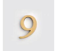 Numeri civici for esterno, lettere autoadesive, numero civico for casa | 4.5CM Numeri per casa moderni in oro e ottone da, cartelli di indirizzo per cortile, decorazioni per caselle postali a(9)
