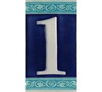 Numeri civici fosforescenti dipinti a mano in ceramica italiana numeri piastrelle romana, design romano, piastrelle Dimensioni: 11cm x 7cm (1)