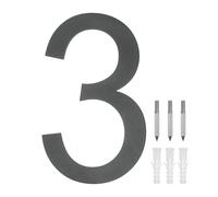 Numeri civici galleggianti 13" numero civico moderno 0 con kit per chiodi [nero]
