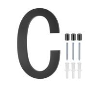 Numeri civici galleggianti 8" numero civico moderno C con kit per chiodi argento