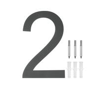 Numeri civici galleggianti da 6" numero civico moderno 2 con kit per chiodi nero