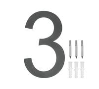 Numeri civici galleggianti da 6" numero civico moderno 3 con kit per chiodi nero