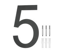 Numeri civici galleggianti da 8" numero civico moderno 5 con kit per chiodi nero