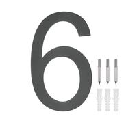 Numeri civici galleggianti da 8" numero civico moderno 6 con kit per chiodi nero