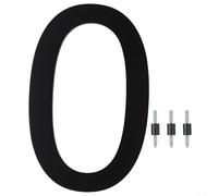 Numeri civici galleggianti moderni da 20,3 cm con grande effetto ombra nera, per indirizzi di casa su garage o cancello, targa da giardino in ABS resistente alle intemperie per (zero)