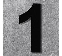 Numeri civici galleggianti moderni in acciaio inox nero, 20,3 cm, elegante e visibile, per casa/ufficio, resistente alle intemperie e facile da installare, numero 1