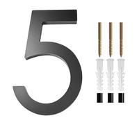 Numeri civici grandi in metallo 1 pezzo Numero civico galleggiante, Lettere moderne Alfabeto for porte, Numeri 3D neri for esterni for la casa Indirizzo Numero porta Targhe (9)(5)