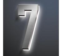 Numeri Civici Illuminati A LED, Numero di Indirizzo di Casa Illuminato A LED Retroilluminato, Look Moderno di Alto Livello, Numeri Civici Illuminati, Numeri Civici, 7, 18 Inch/450mm