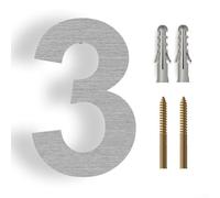 Numeri civici in acciaio inox da 15,2 cm, per uso esterno, porta per indirizzo, decorazione da parete esterna (3)