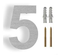 Numeri civici in acciaio inox da 15,2 cm, per uso esterno, porta per indirizzo, decorazione da parete esterna (5)