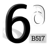 Numeri civici in acrilico da 30,5 cm, numeri autoadesivi, numero di porta in stile moderno, utilizzati per decorare uffici, porte di camere d'albergo, cassette postali, armadietti, ecc. (Numero 6)