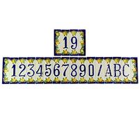 Numeri civici in ceramica con limoni,oggetto da esterno colorati a mano nl Misure:Numero H 15cm,L 4,5cm,spessore 0,7cm.Cornice H 15cm,L 4cm,spessore 0,7cm