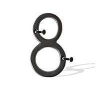 Numeri civici in ghisa da 5,5 pollici in metallo, numeri di casella postale, resistenti e solidi, numeri di targa per interni ed esterni, da appendere a parete, lettere decorative, numero 8