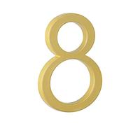 Numeri civici in metallo, 1 pezzo da 125 mm, numero civico galleggiante da 12,7 cm, in lega di zinco dorato, numero civico per esterni n. 0-9 (numero 8)