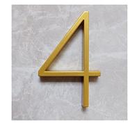 Numeri civici in metallo, 1 pz 125mm Numero civico moderno galleggiante dorato Numeri di indirizzo della porta di casa, for targhe digitali esterne della casa 5 pollici #0-9(4)