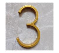 Numeri civici in metallo, 1 pz 125mm Numero civico moderno galleggiante dorato Numeri di indirizzo della porta di casa, for targhe digitali esterne della casa 5 pollici #0-9(3)