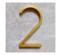 Numeri civici in metallo, 1 pz 125mm Numero civico moderno galleggiante dorato Numeri di indirizzo della porta di casa, for targhe digitali esterne della casa 5 pollici #0-9(2)