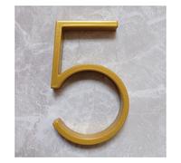 Numeri civici in metallo, 1 pz 125mm Numero civico moderno galleggiante dorato Numeri di indirizzo della porta di casa, for targhe digitali esterne della casa 5 pollici #0-9(5)