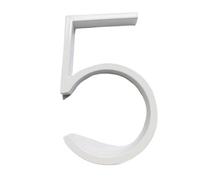 Numeri civici in metallo, 1 pz 127mm galleggiante numero civico lettere grandi moderne, alfabeto porta casa esterno numeri bianchi indirizzo targa trattino barra segno #0-9(5)