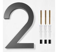 Numeri civici in metallo, 1PC Numero civico galleggiante, lettere moderne dell'alfabeto della porta, numeri 3D neri for esterni, targhe for numeri di porta e indirizzi for targhe da parete(2)