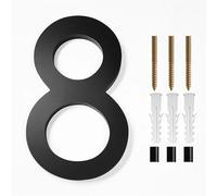 Numeri civici in metallo, 1PC Numero civico galleggiante, lettere moderne dell'alfabeto della porta, numeri 3D neri for esterni, targhe for numeri di porta e indirizzi for targhe da parete(8)