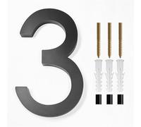 Numeri civici in metallo, 1PC Numero civico galleggiante, lettere moderne dell'alfabeto della porta, numeri 3D neri for esterni, targhe for numeri di porta e indirizzi for targhe da parete(3)