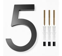 Numeri civici in metallo, 1PC Numero civico galleggiante, lettere moderne dell'alfabeto della porta, numeri 3D neri for esterni, targhe for numeri di porta e indirizzi for targhe da parete(5)