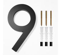Numeri civici in metallo, 1PC Numero civico galleggiante, lettere moderne dell'alfabeto della porta, numeri 3D neri for esterni, targhe for numeri di porta e indirizzi for targhe da parete(9)