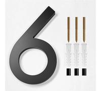 Numeri civici in metallo, 1PC Numero civico galleggiante, lettere moderne dell'alfabeto della porta, numeri 3D neri for esterni, targhe for numeri di porta e indirizzi for targhe da parete(6)