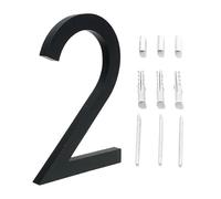 Numeri civici in metallo, 5,6 pollici 142 mm lusso indirizzo grande moderno oro nero argento segnaletica galleggiante cifre esterne cartello cassetta postale #0-9 numeri porta d'ingresso(2)