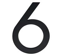 Numeri civici in metallo, Grande cartello con numero civico galleggiante nero 10,1 cm, segnaletica moderna for edifici, targhetta for indirizzo esterno(6)