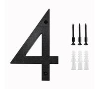 Numeri civici in metallo, Numero civico galleggiante da 200 mm/8 pollici ABS numeri in rilievo neri segnaletica indirizzo lettere 0-9 grandi targhe moderne for porte casa esterno numeri targhe(4)