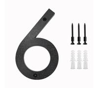 Numeri civici in metallo, Numero civico galleggiante da 200 mm/8 pollici ABS numeri in rilievo neri segnaletica indirizzo lettere 0-9 grandi targhe moderne for porte casa esterno numeri targhe(6)