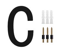 Numeri civici in metallo, Numero civico galleggiante da 200 mm/8 pollici, numeri ABCD neri, cartello indirizzo, lettere da 0 a 9, grandi targhe moderne for porte, numeri for esterni, numeri for porte