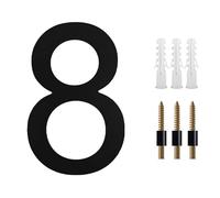 Numeri civici in metallo, Numero civico galleggiante da 200 mm/8 pollici, numeri ABCD neri, cartello indirizzo, lettere da 0 a 9, grandi targhe moderne for porte, numeri for esterni, numeri for porte