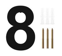 Numeri civici in metallo, numero civico galleggiante in acciaio inox, 20 cm, numero civico nero #0-9 lettere grandi targhe moderne per porte esterne (25,4 cm, 8)