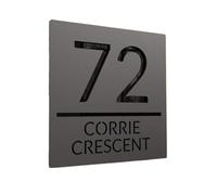 Numeri civici in metallo, Numero civico in acrilico personalizzato, nero opaco, cartello moderno, indirizzo della casa, targa con numero galleggiante 3D tagliato al laser(Black black,30cm (12 inch))