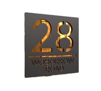 Numeri civici in metallo, Numero civico in acrilico personalizzato, nero opaco, cartello moderno, indirizzo della casa, targa con numero galleggiante 3D tagliato al laser(Black glod,18cm (7 inch))