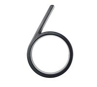 Numeri civici in metallo per porte, 125mm Numero civico galleggiante Lettere Grande alfabeto moderno for porta Casa Esterno 5 pollici Numeri neri Indirizzo Targa Trattino Barra Segno #0-9(6)