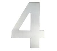 Numeri civici in metallo per porte, 20/30cm in acciaio inox appartamento galleggiante esterno numero civico targa casa esterno 12 pollici numeri porta d'ingresso(Silver,20cm No. 4)