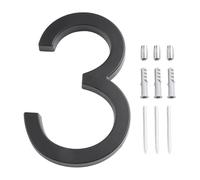 Numeri civici in metallo per porte, 5,6 pollici 142 mm lusso indirizzo grande moderno oro nero argento segnaletica galleggiante cifre esterne cartello cassetta postale #0-9 numeri porta d'ingresso(3)