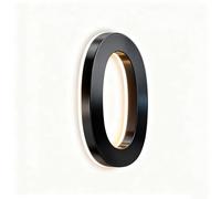 Numeri Civici LED Retroilluminati per Esterni, Targa Indirizzo Illuminata Moderna in Nero Opto con Luce Bianca Calda (0,6inch)