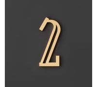 Numeri Civici Moderni In Metallo, 2,36 Pollici, Numero Di Porta In Ottone Dorato Da 6cm, Segno Decorativo Per Indirizzo Della Cassetta Postale, Per Camere, Hotel, Caffè(2)